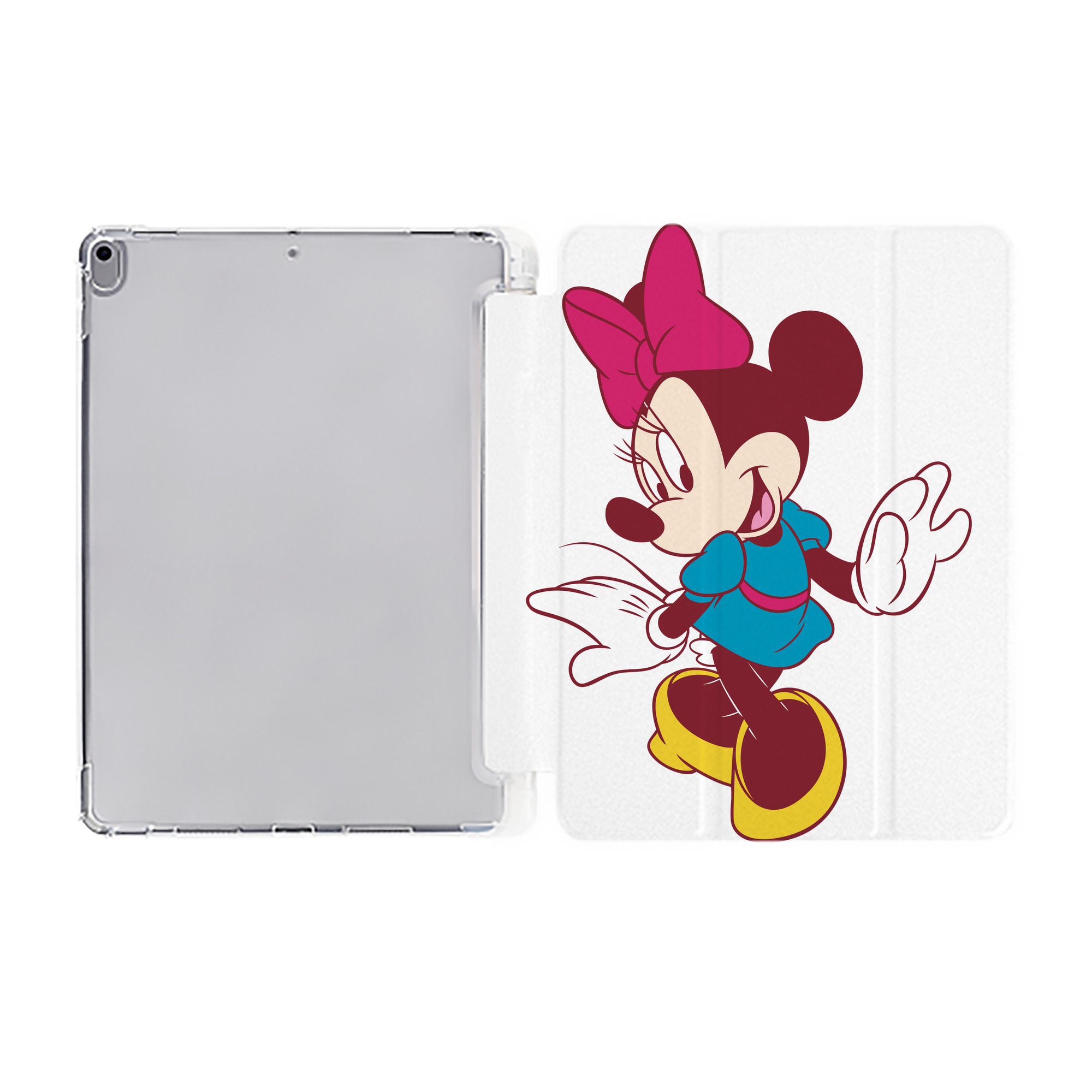 （画像用） ミッキーマウス Mickey Mouse IPad ケース ペン収納付き 三つ折りスタンド PUレザー×シリコン 対応機種9.5/10.5/10.9インチ